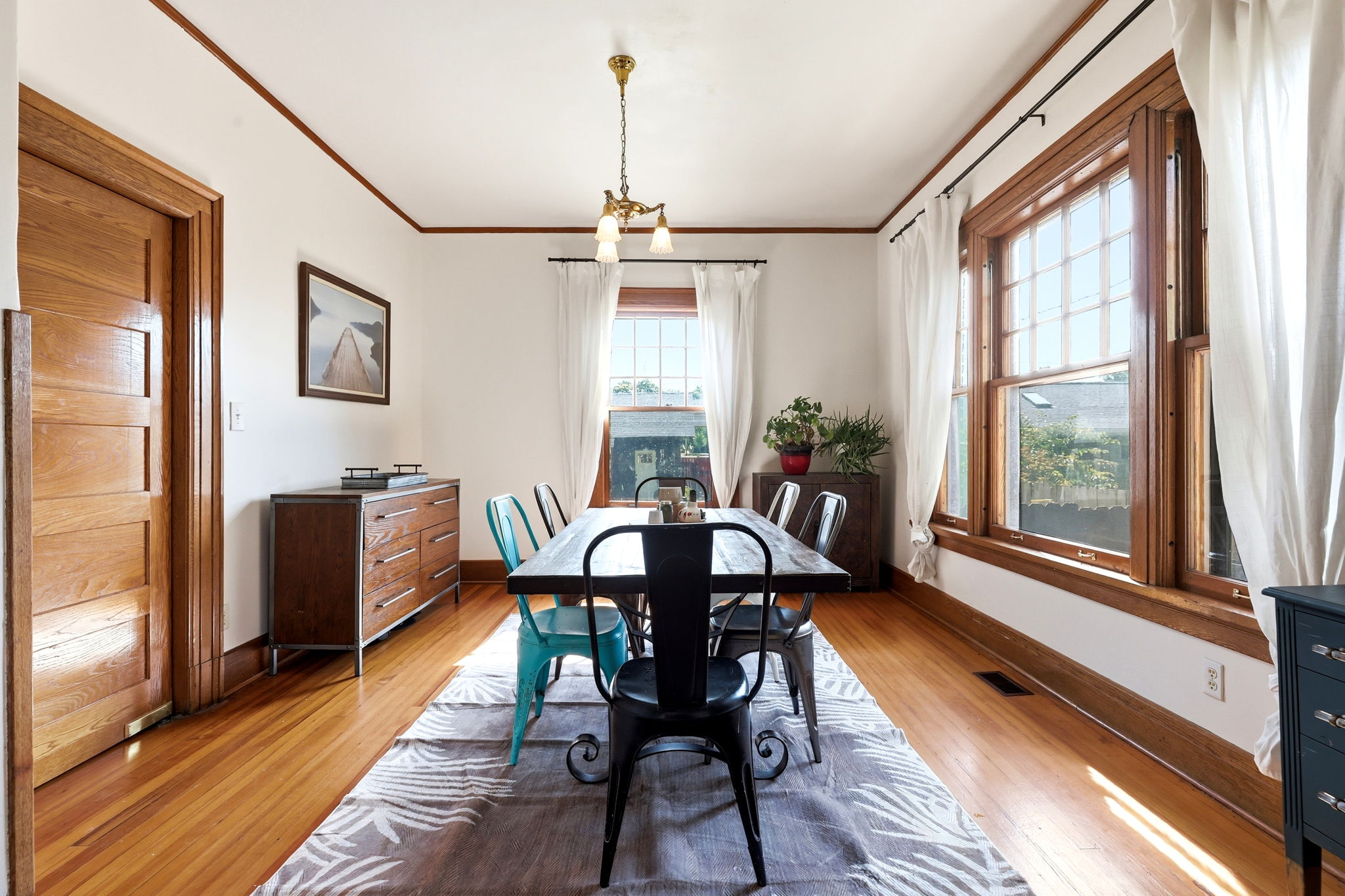 Main-level living and dining space, view 4