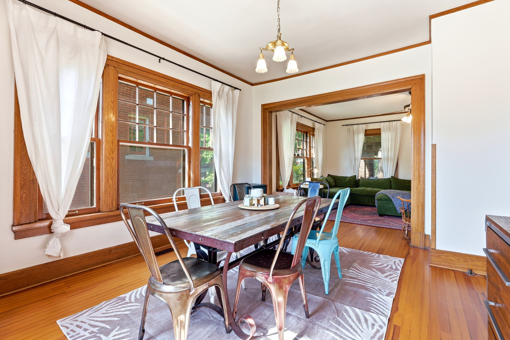 Main-level living and dining space, view 5