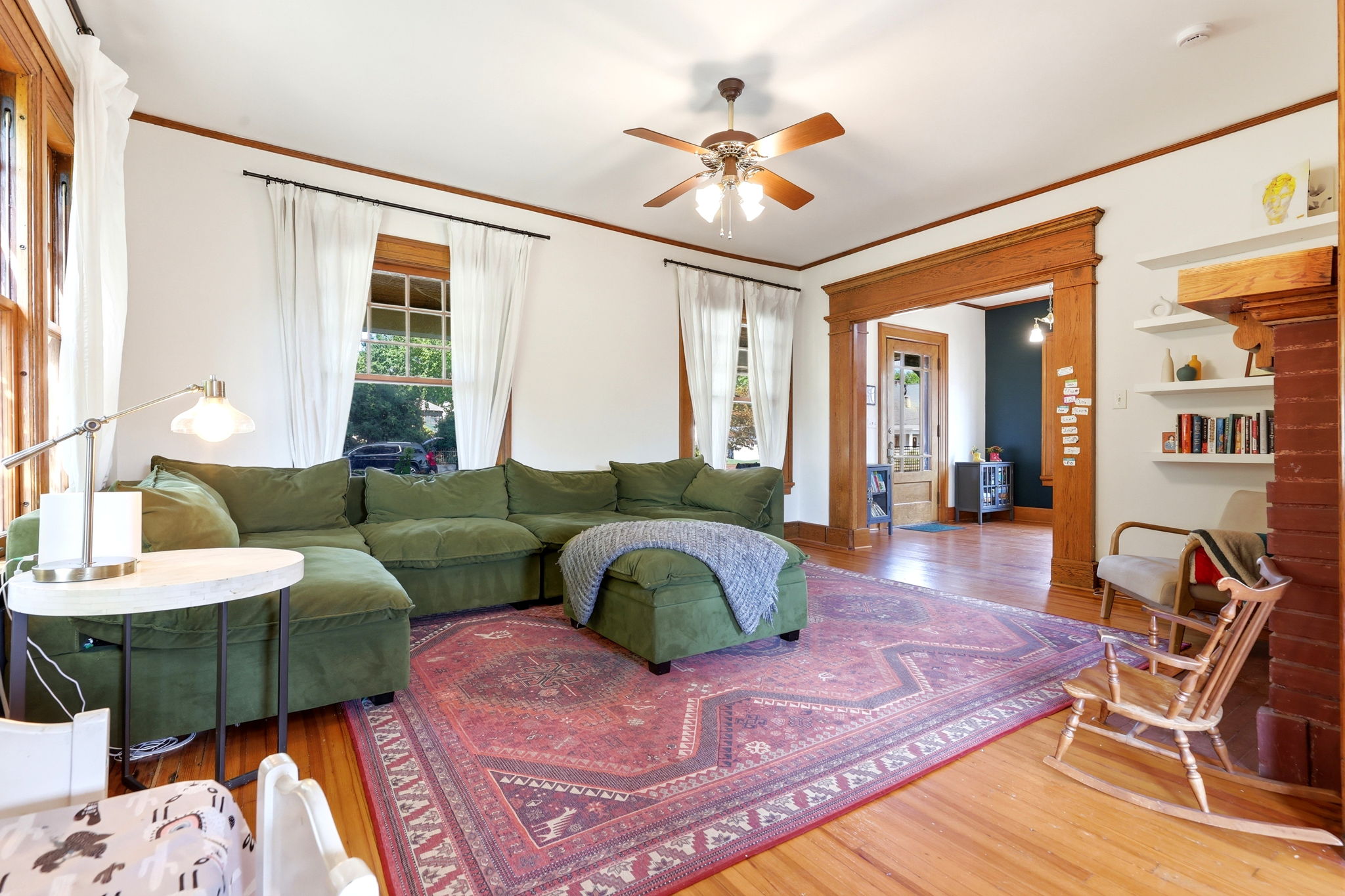 Main-level living and dining space, view 3